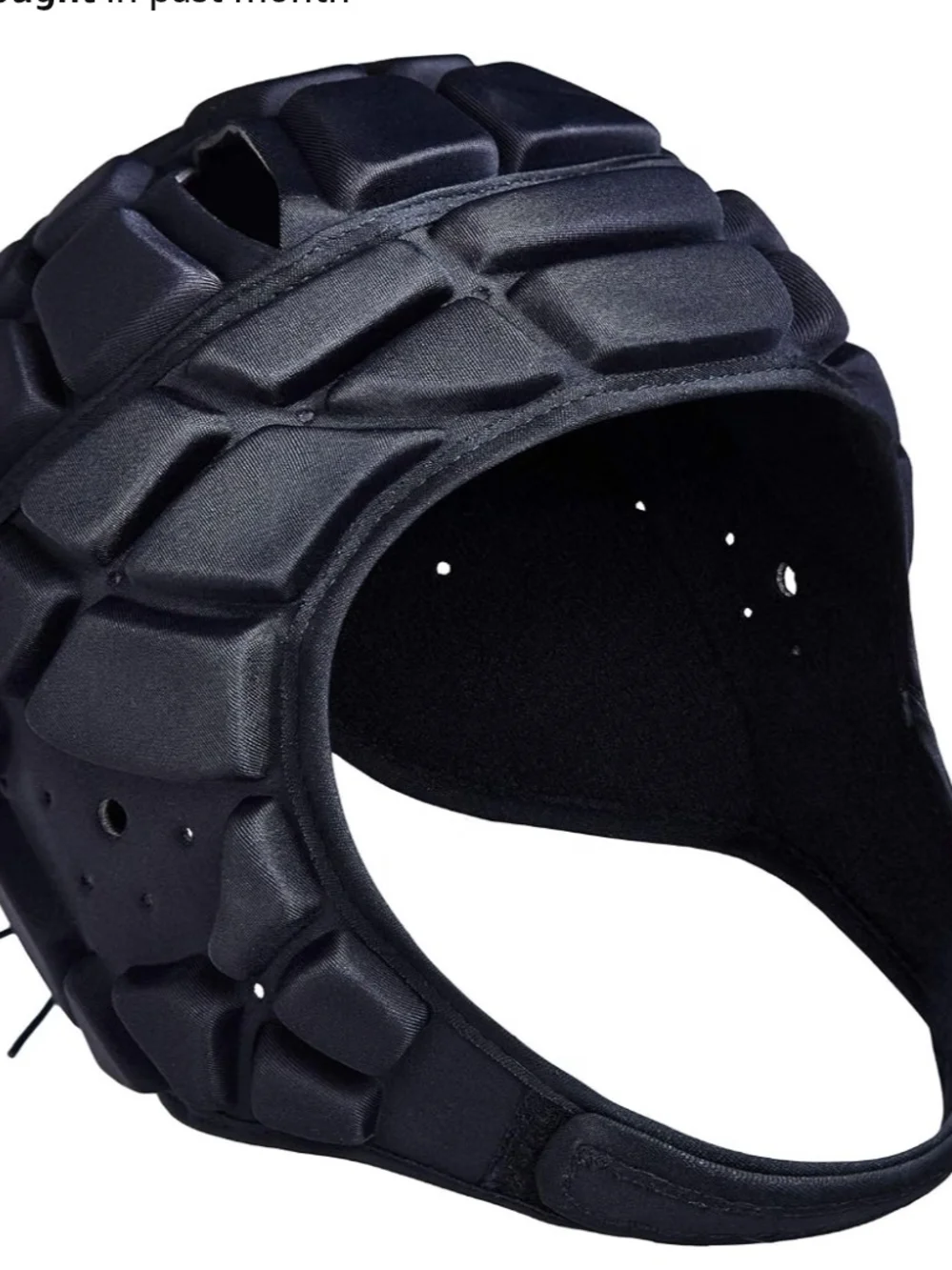 Black Soft Shell Headgear For Flag Football with Ventilation Size Large